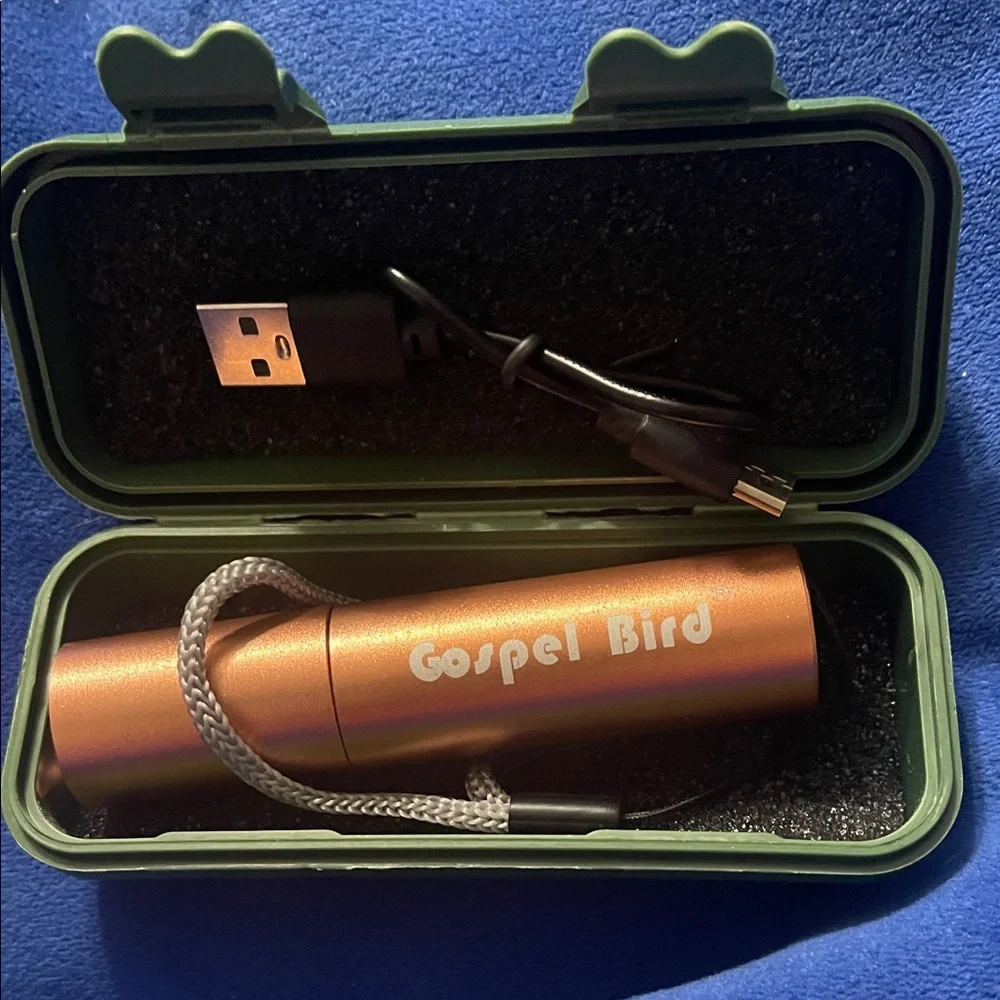 USB Charge Green Flashlight